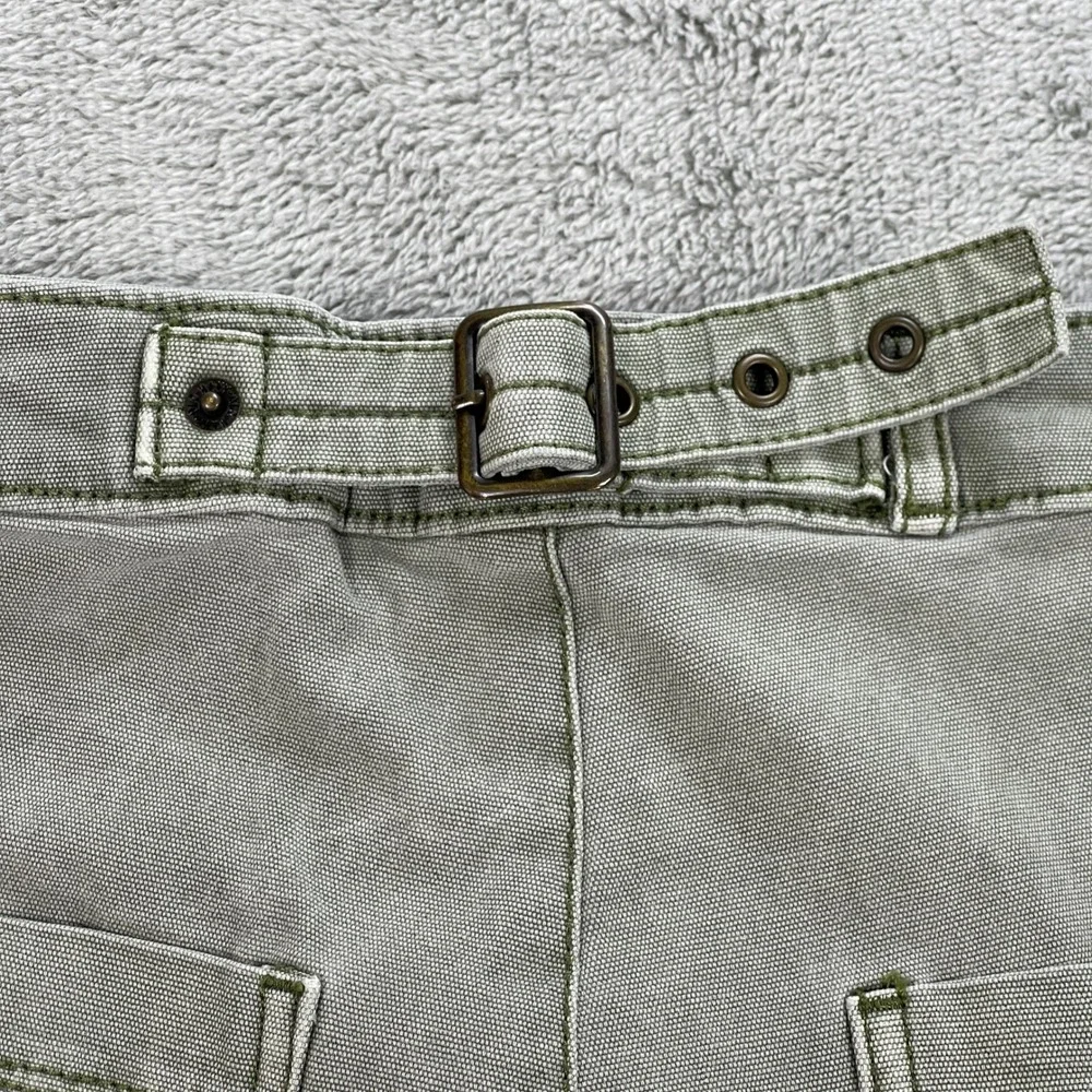 Old Navy Pants Women 14 Green Utility Carpenter High Waisted Cinch Back Canvas - Picture 7 of 16